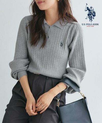 【予約】【U.S.POLO ASSN.】ケーブルポロニット【10月中旬頃より順次発送】